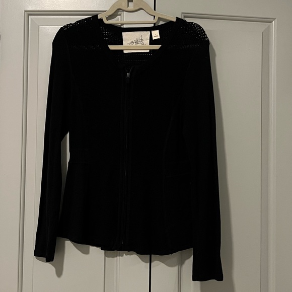 Anthropologie Knit Zip Up Blouse - Picture 1 of 5